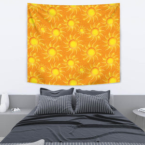Sun Orange Background Wall Tapestry