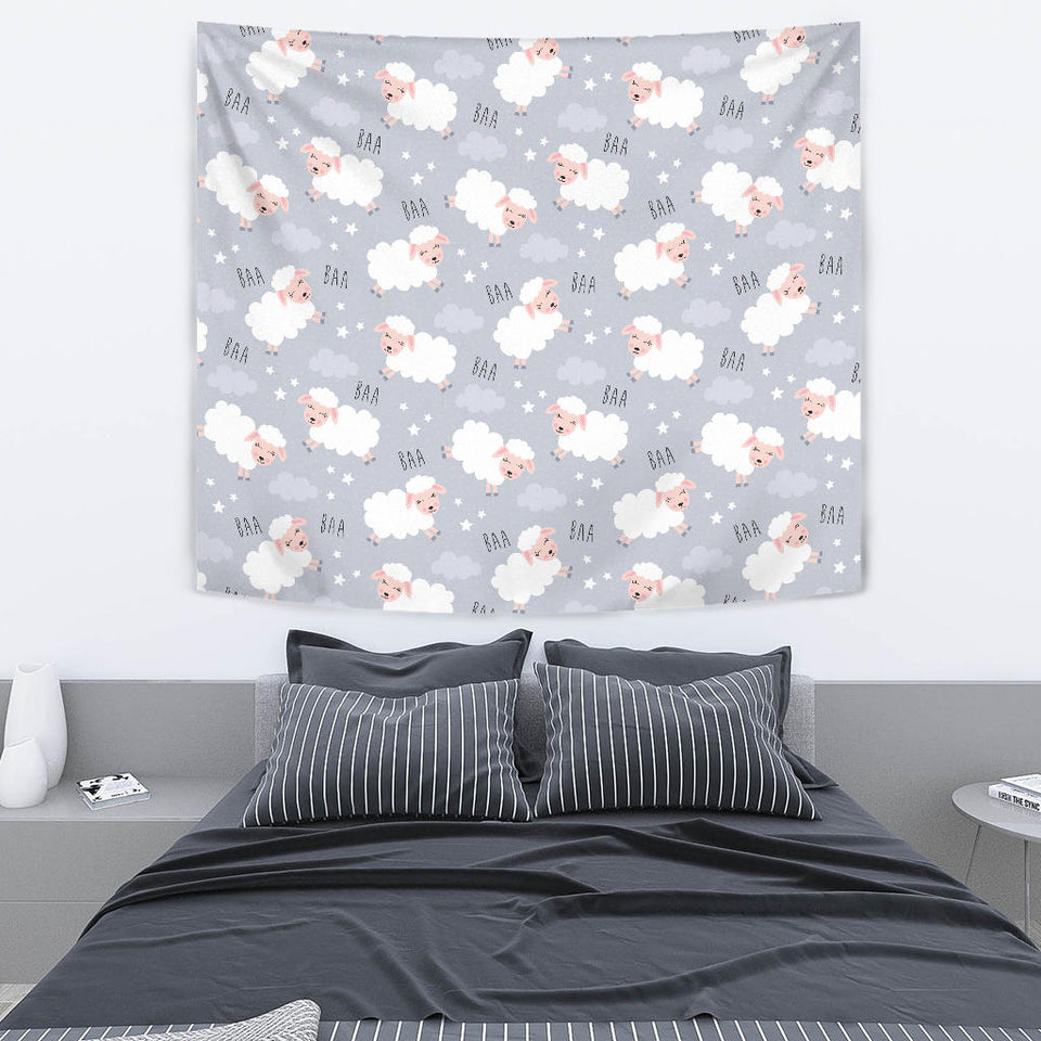 Sweet Dreams Sheep Pattern Wall Tapestry