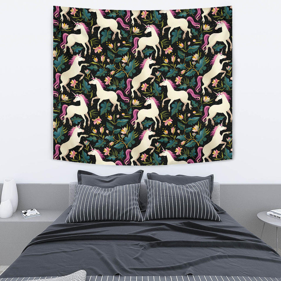 Unicorns Forest Background Wall Tapestry