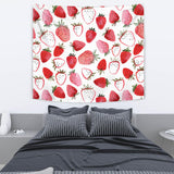 Watercolor Hand Drawn Beautiful Strawberry Pattern Wall Tapestry