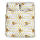Bee Honeycomb Seamless Design Pattern  Bedding Set