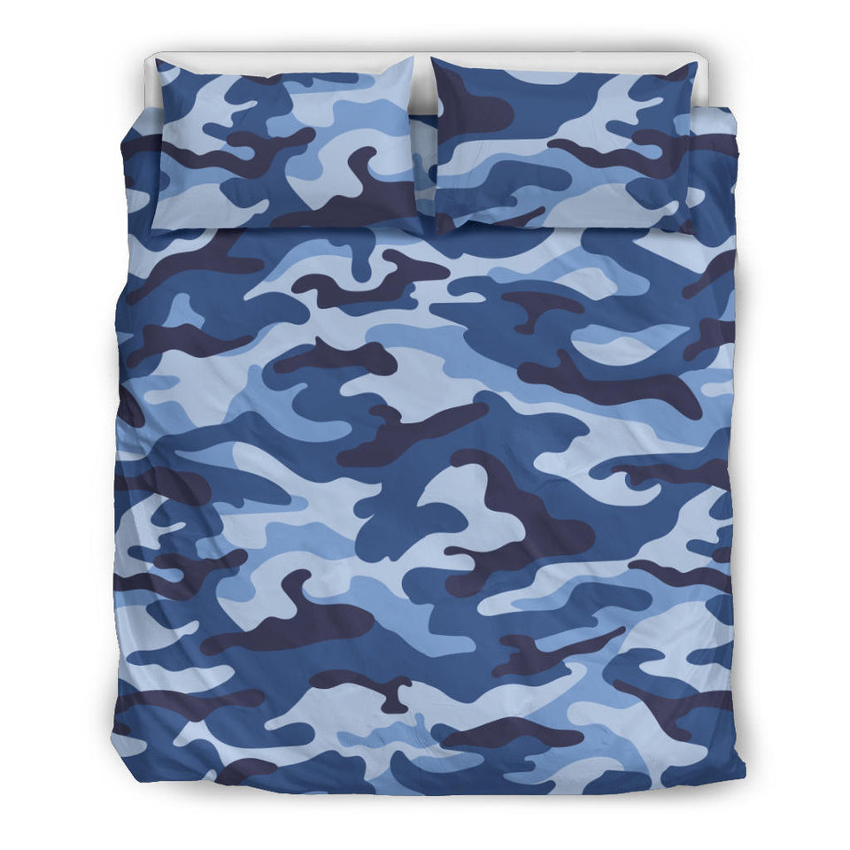 Blue Camo Camouflage Pattern  Bedding Set