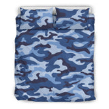 Blue Camo Camouflage Pattern  Bedding Set