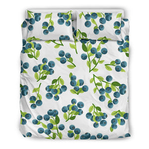 Blueberry White Background  Bedding Set