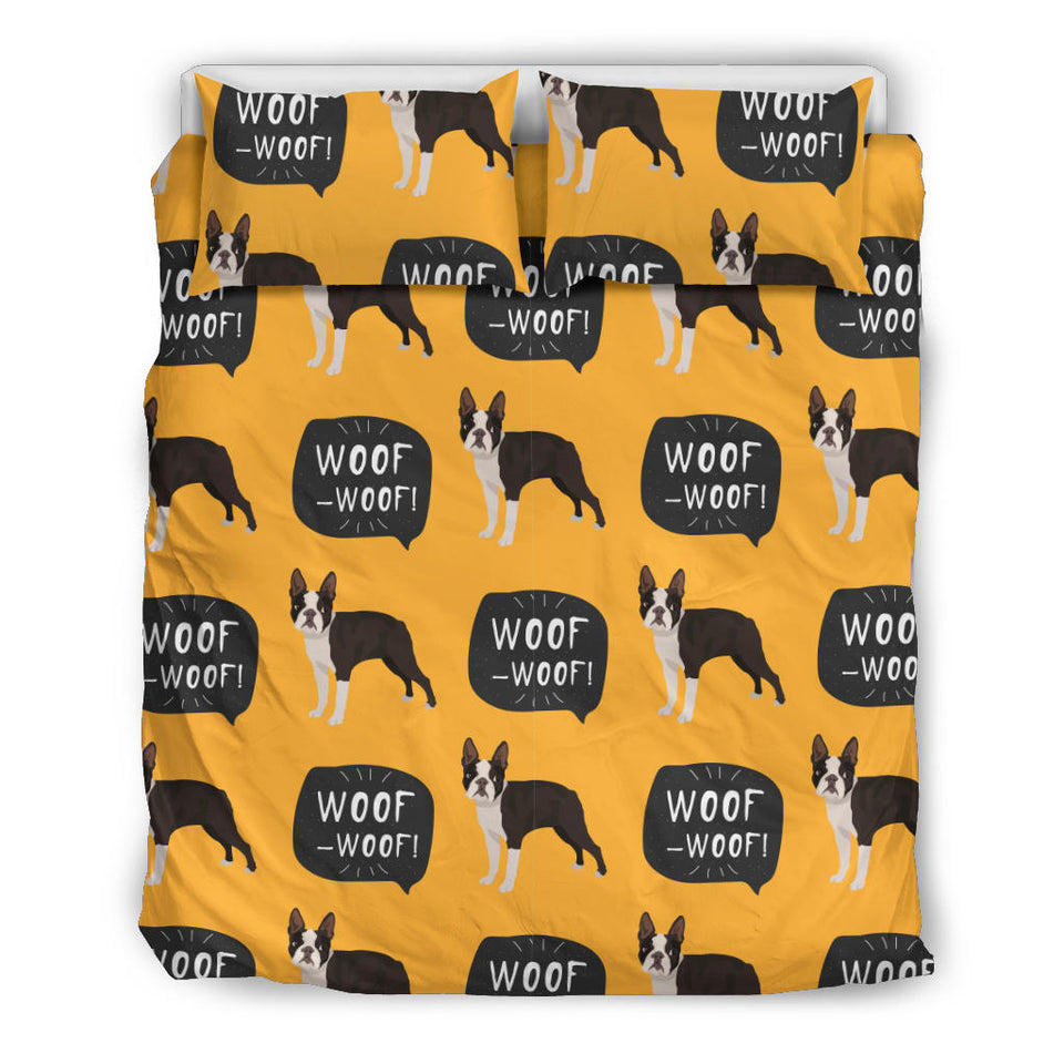 Boston Terrier Design Pattern  Bedding Set