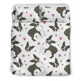 Boston Terrier Dog Hearts Vector Pattern  Bedding Set