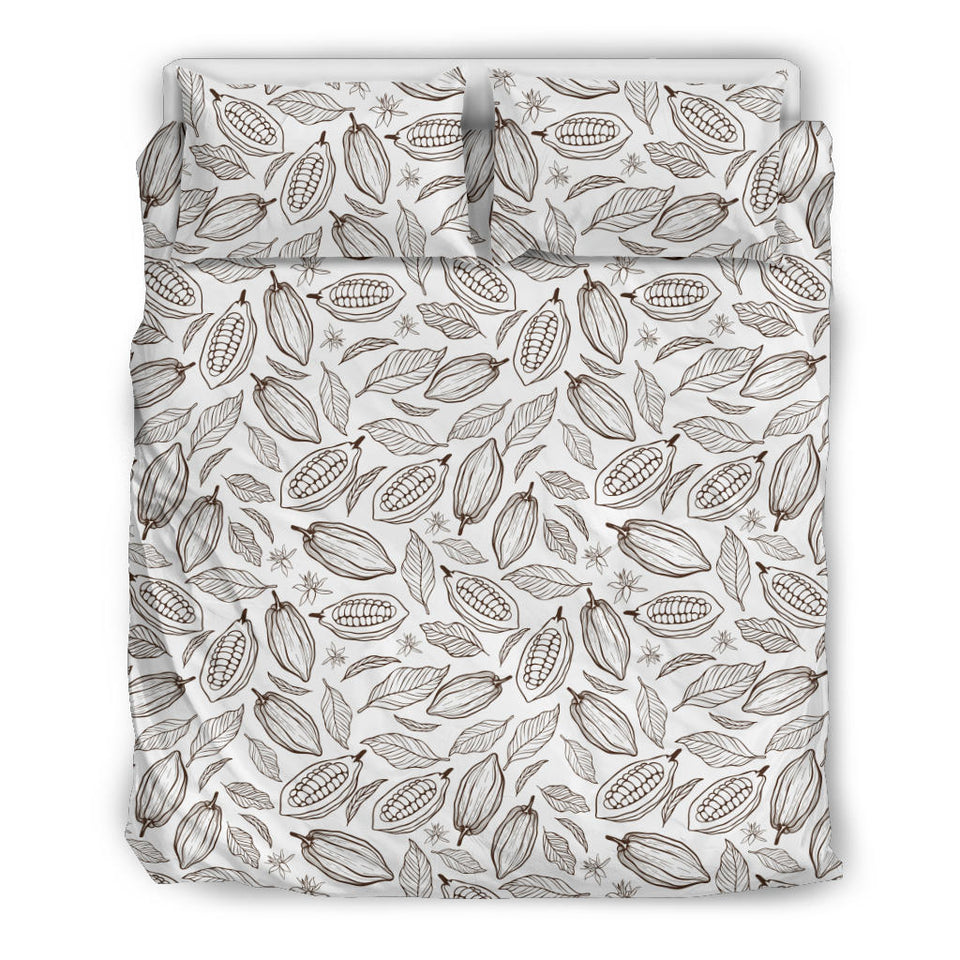 Cocoa Beans Leaves Pattern  Bedding Set