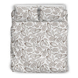 Cocoa Beans Leaves Pattern  Bedding Set