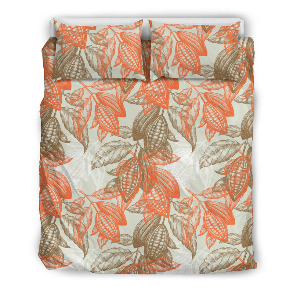 Cocoa Beans Cocoa Tree Pattern  Bedding Set