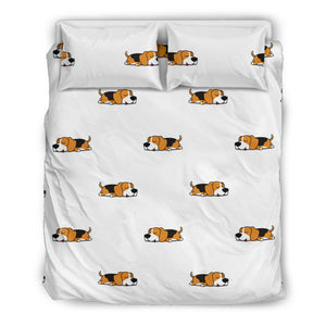 Cute Beagle Dog Sleeping Pattern  Bedding Set