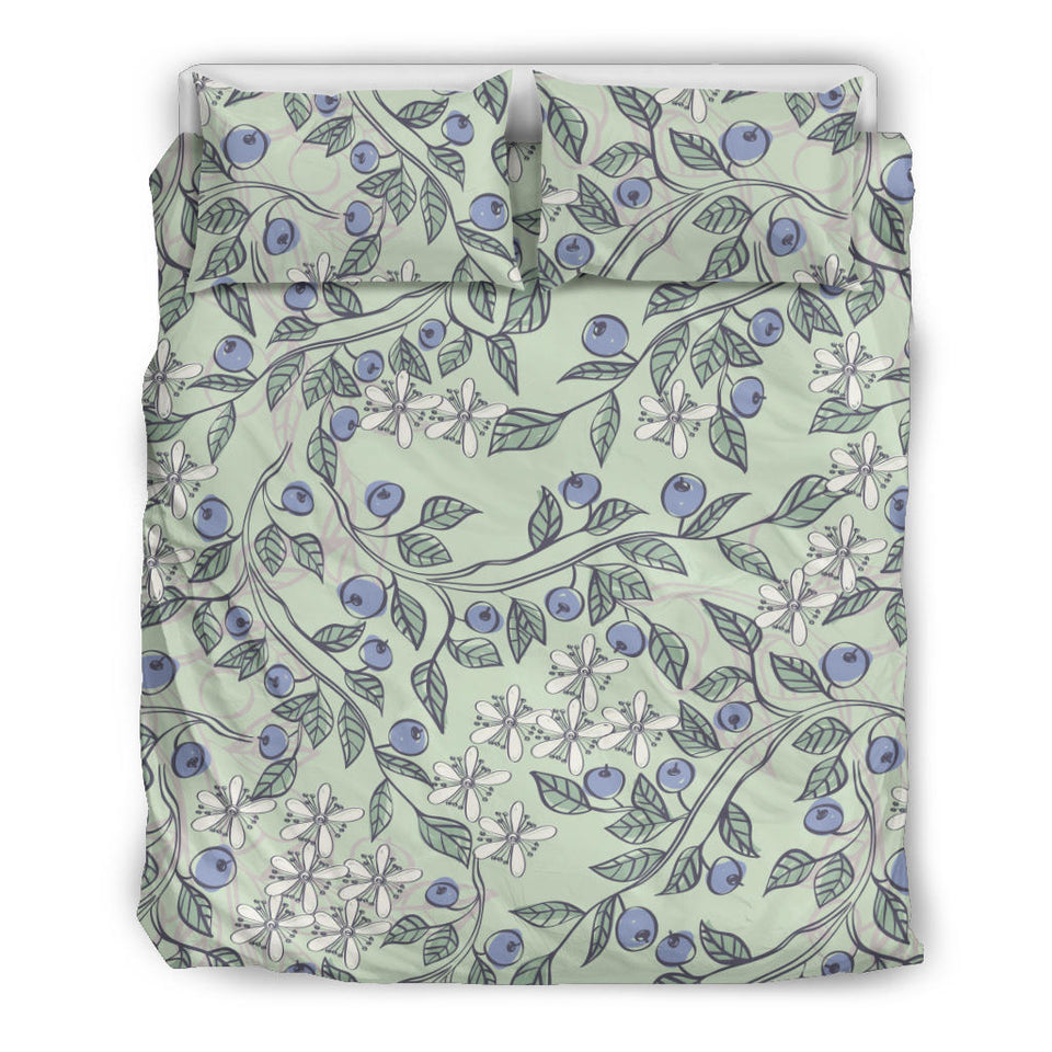 Hand Drawn Blueberry Pattern  Bedding Set
