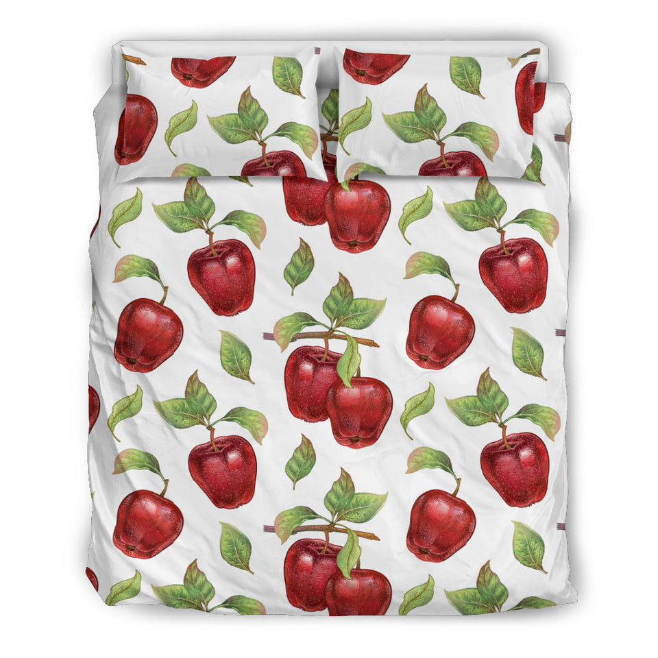 Red Apples Pattern  Bedding Set