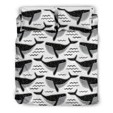 Black Whale Pattern Bedding Set