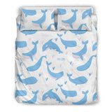 Blue Whale Pattern Bedding Set