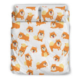 Brown Pomeranian Pattern Bedding Set