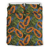 Colorful Papaya Tropical Leaves Bedding Set