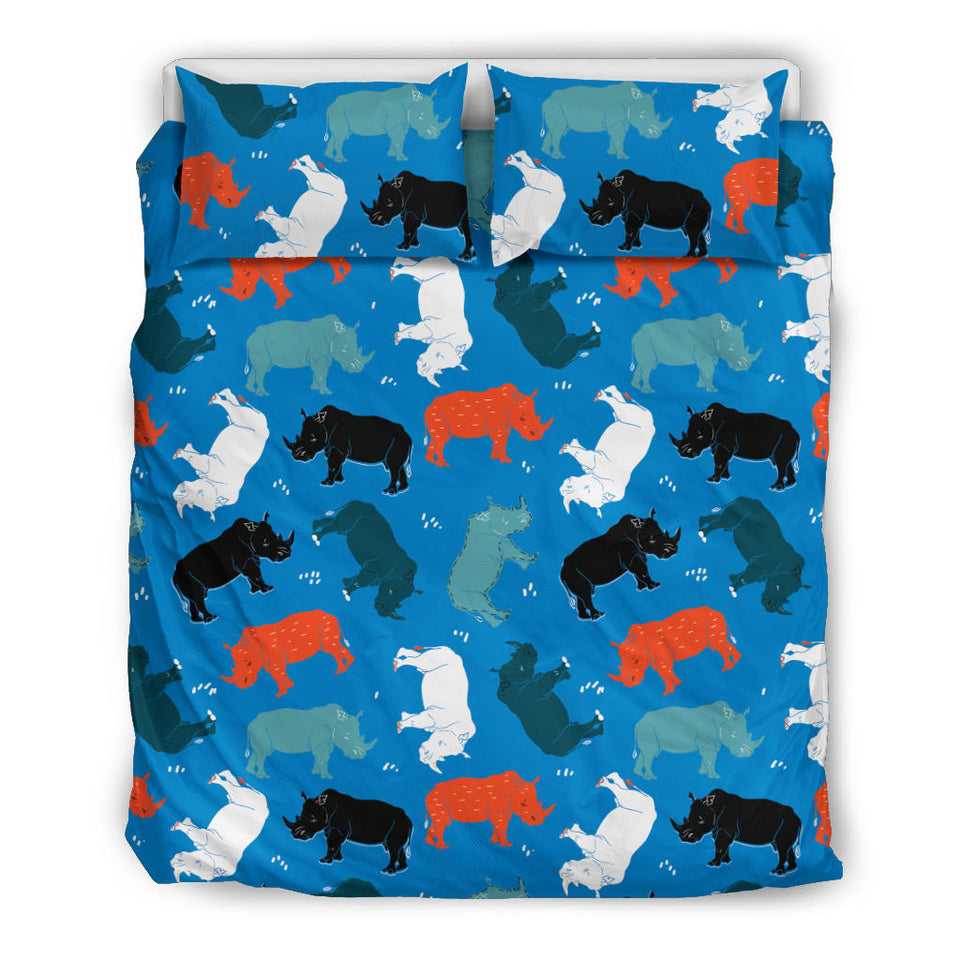 Colorful Rhino Pattern Bedding Set