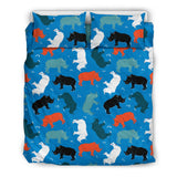 Colorful Rhino Pattern Bedding Set
