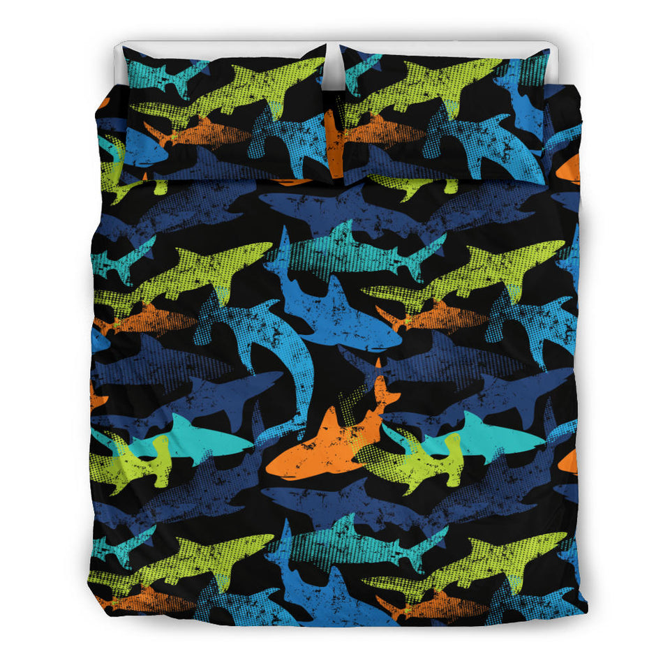 Colorful Shark Bedding Set