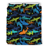 Colorful Shark Bedding Set