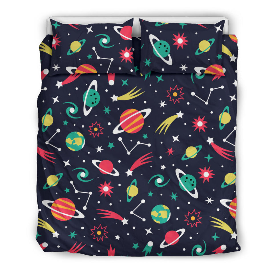 Colorful Space Pattern Planet Star Bedding Set