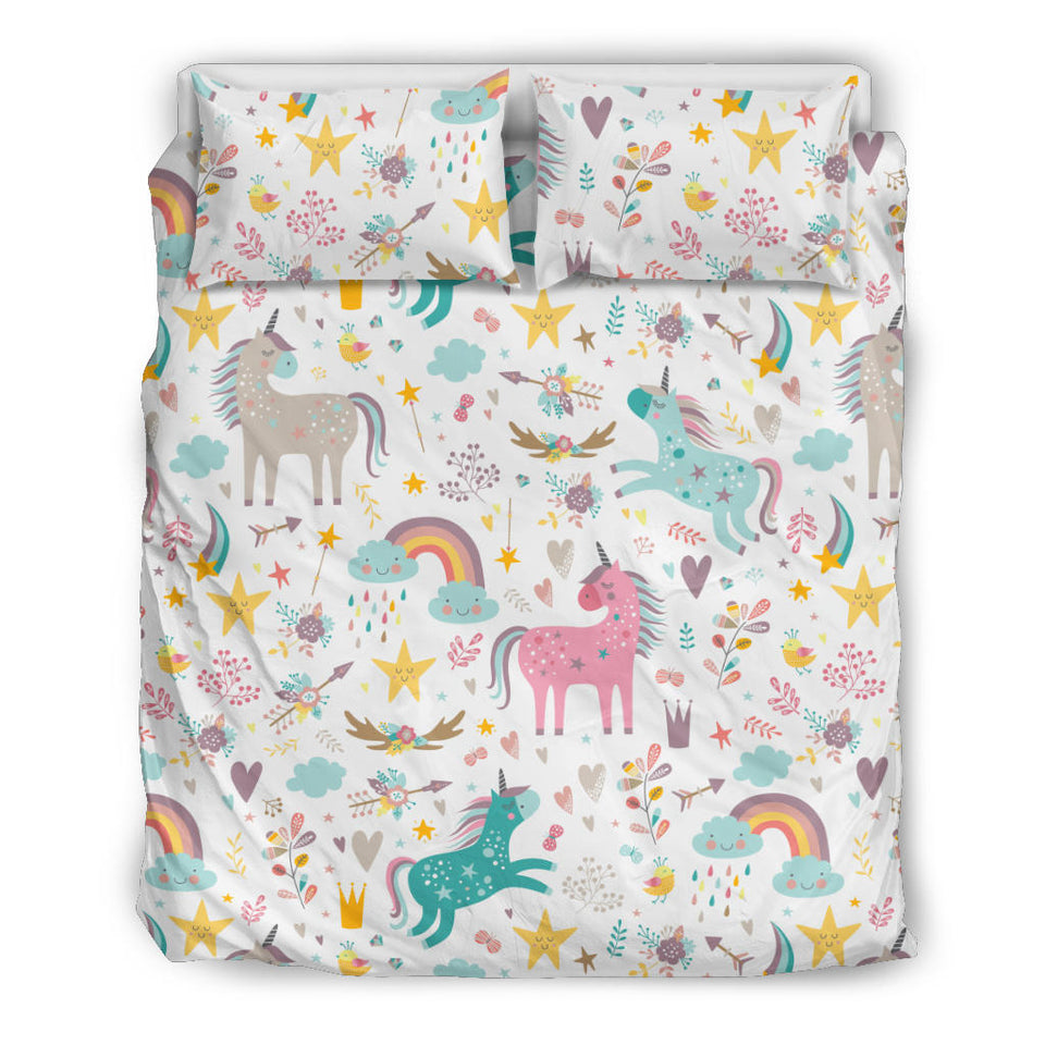 Colorful Unicorn Pattern Bedding Set