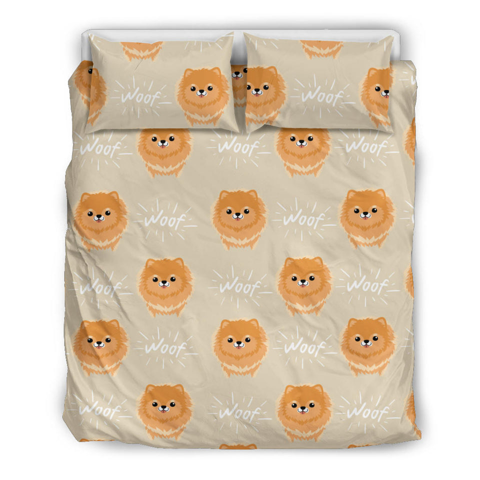 Cute Brown Pomeranian Puppy  Bedding Set