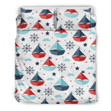 Cute Color Paper Sailboat Pattern Bedding Set