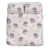 Cute Raccoons Leaves Pattern Bedding Set
