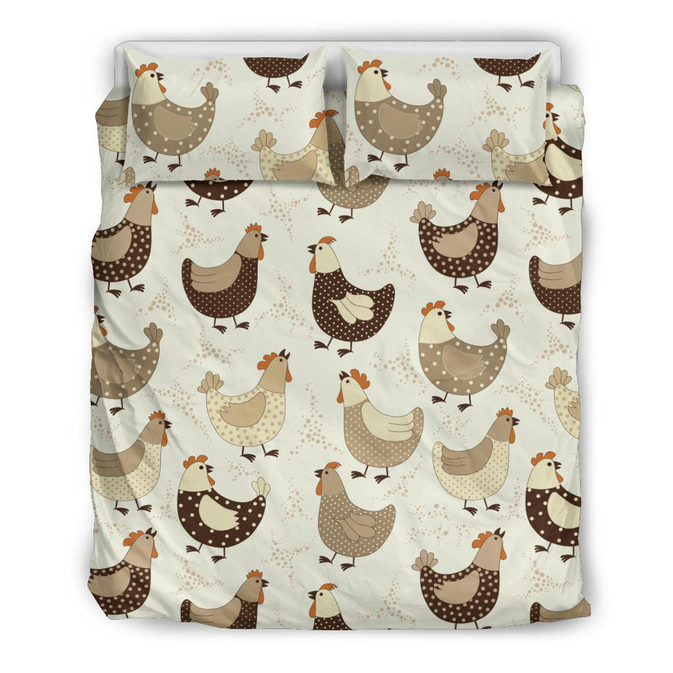 Cute Rooster Chicken Cock Bedding Set