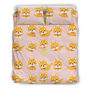 Cute Shiba Inu Dog Pattern  Bedding Set