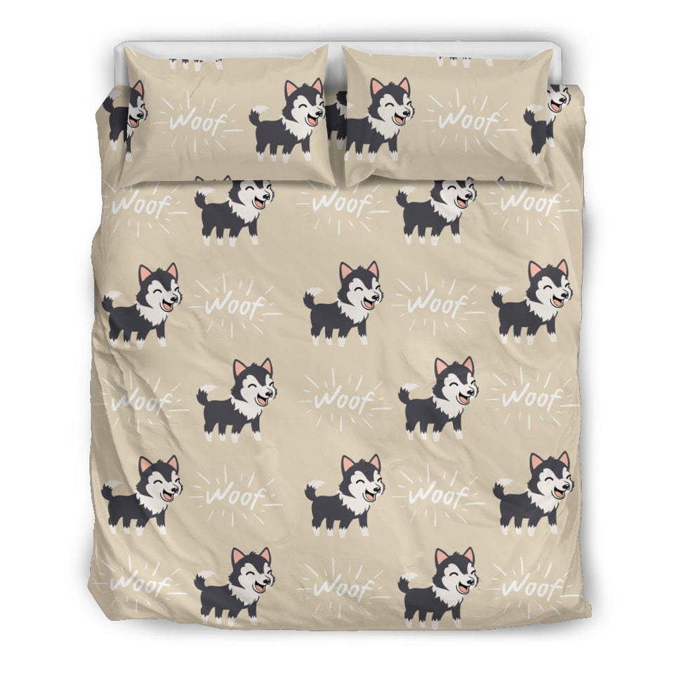 Cute Siberian Husky Bedding Set