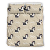 Cute Siberian Husky Bedding Set