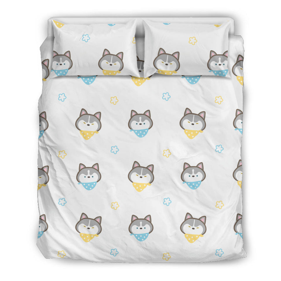 Cute Siberian Husky Pattern Bedding Set