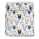 Cute Sleeping Sheep Moon Cloud Pattern Bedding Set