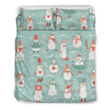 Cute Snowman Pattern Bedding Set
