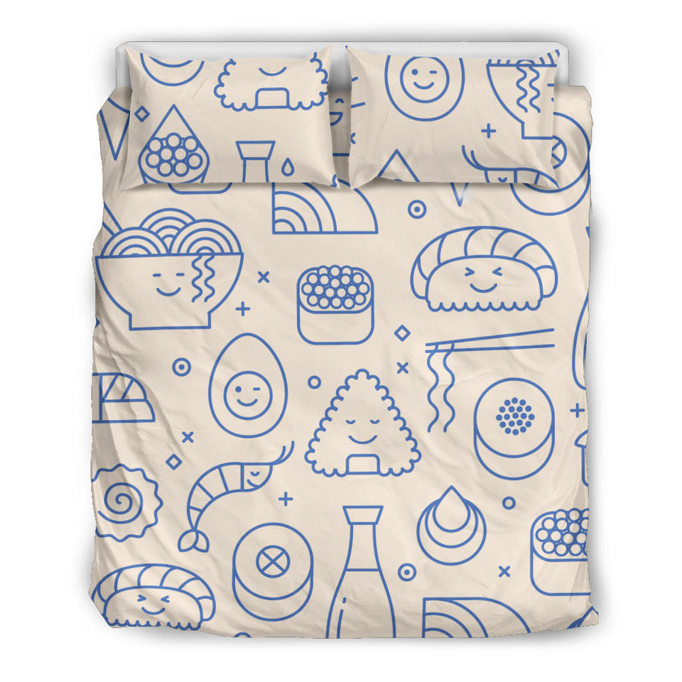 Cute Sushi Icon Pattern Bedding Set