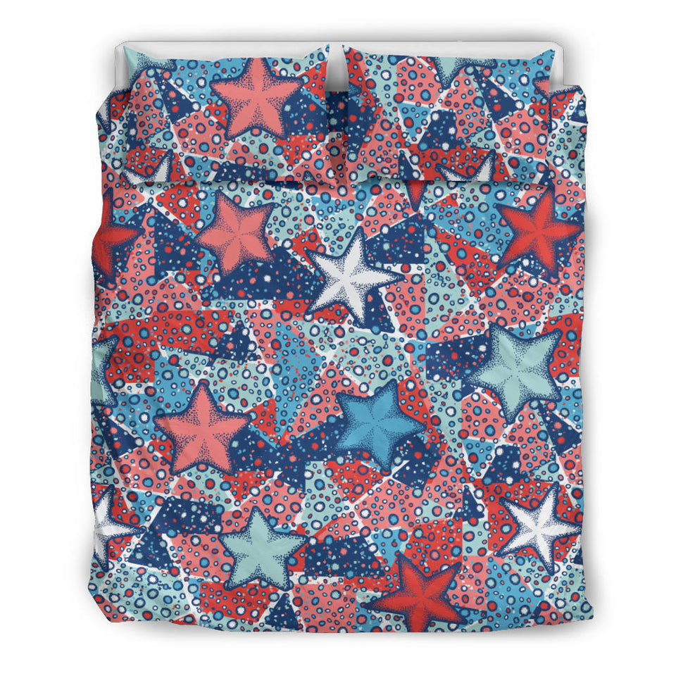 Hand Drawn Colorful Starfish Bedding Set