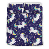 Hand Drawn Cute Unicorn Star Planet Bedding Set
