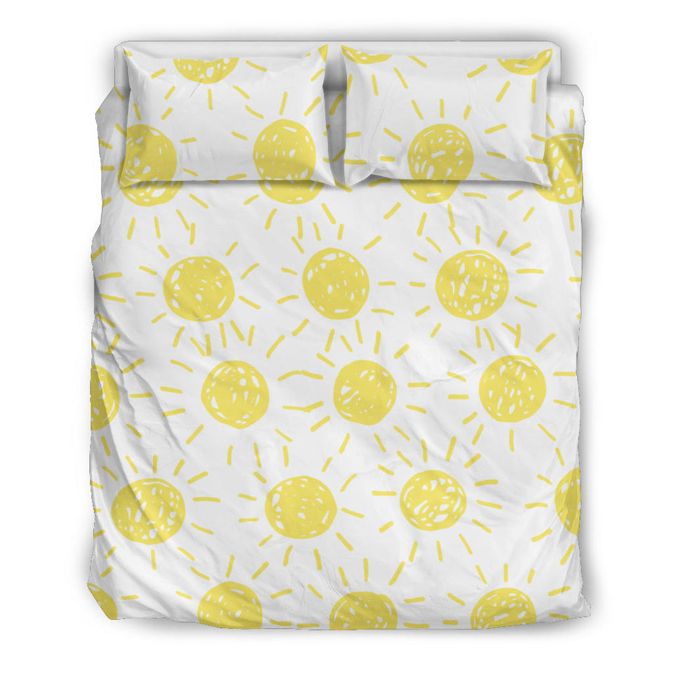Hand Drawn Sun Pattern Bedding Set