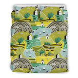 Hand Drawn Windmill Pattern Bedding Set
