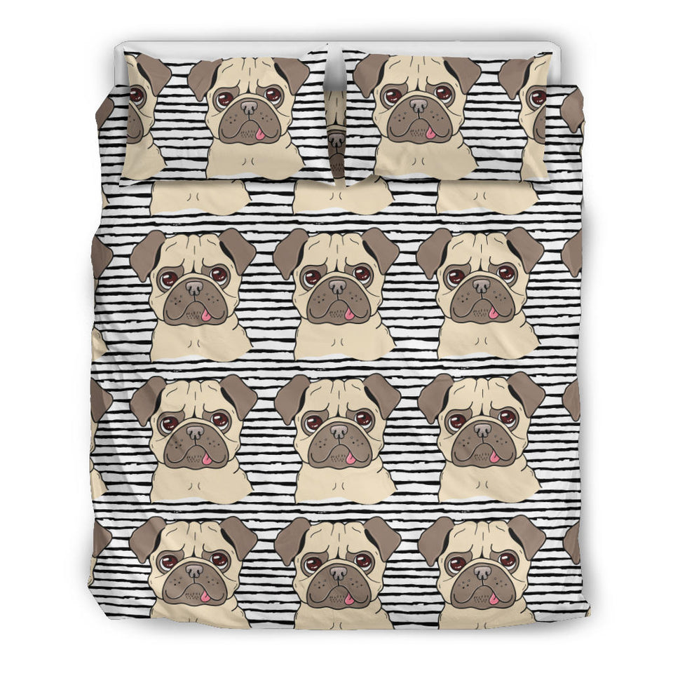 Happy Pug Pattern Bedding Set