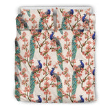 Peacock Tropical Flower Pattern Bedding Set