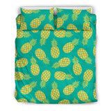 Pineapples Pattern Green Background Bedding Set