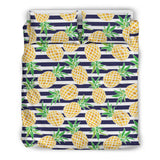 Pineapples Pattern Striped Background Bedding Set