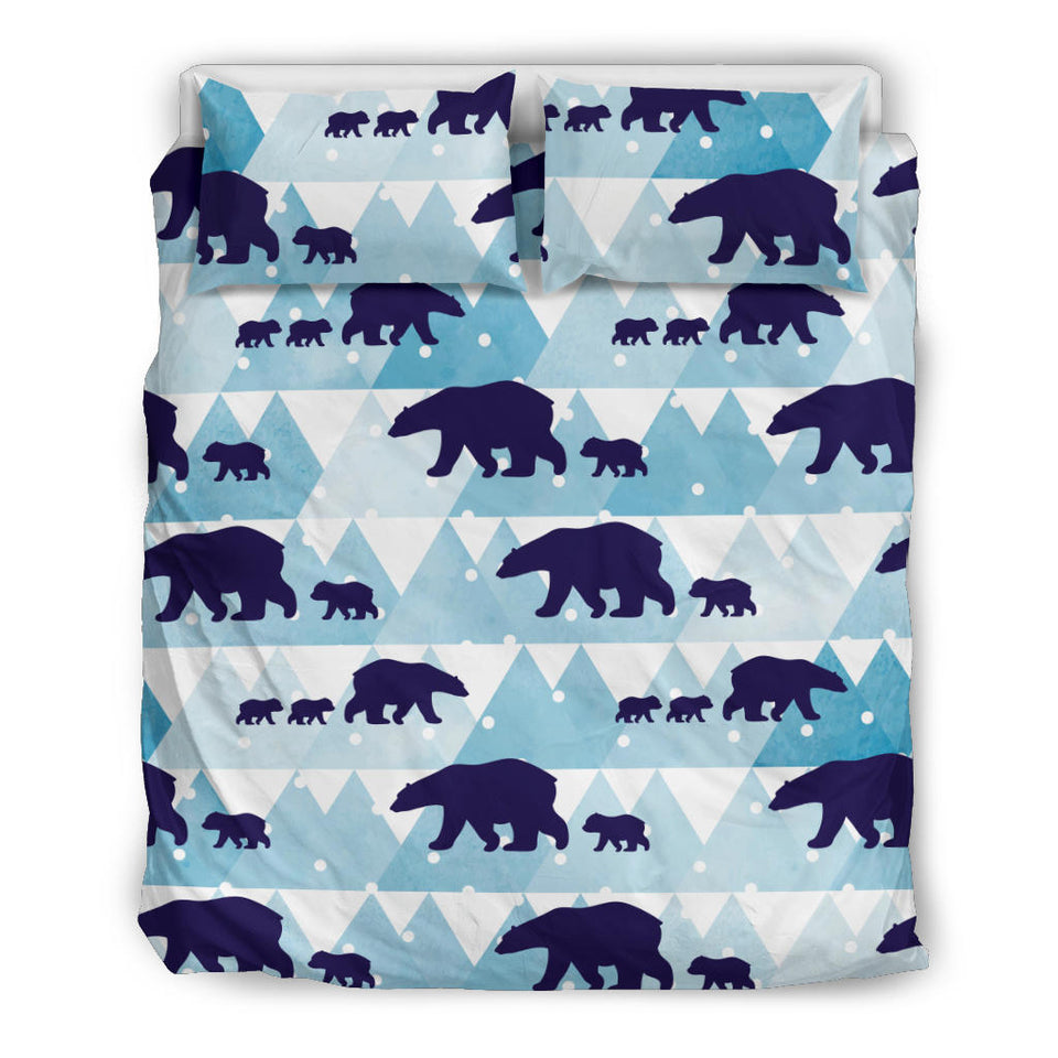 Polar Bear Winter Snow Pattern Bedding Set