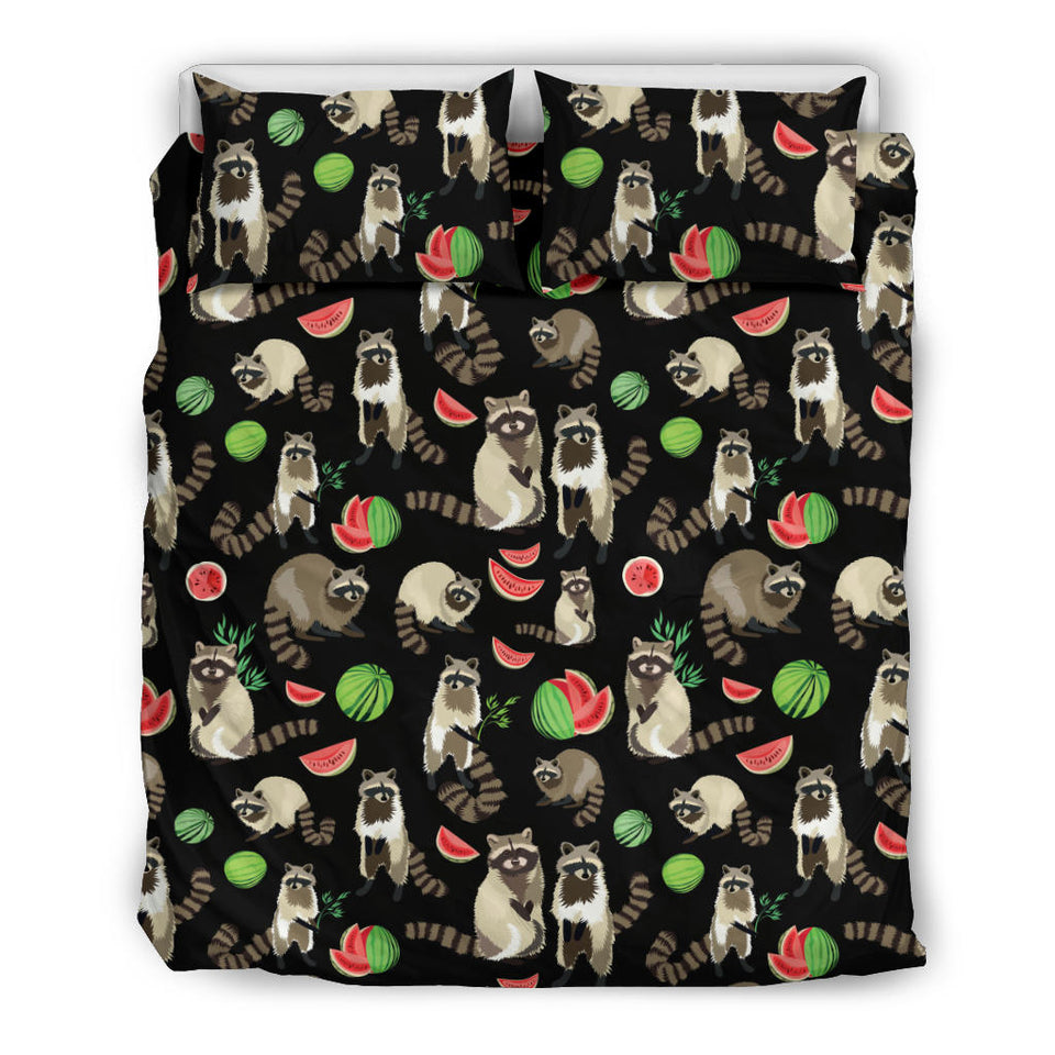 Raccoon Watermelon Pattern Bedding Set