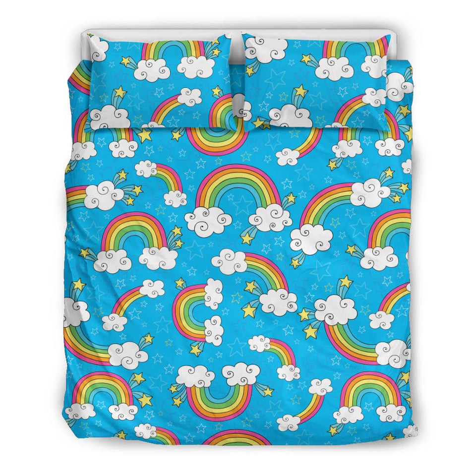 Rainbows Sky Clouds Pattern Bedding Set