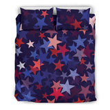 Red Blue Star Pattern Bedding Set