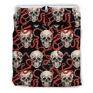Red Snake Skull Pattern Bedding Set